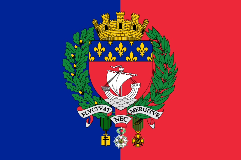 Flag of Paris with coat of arms