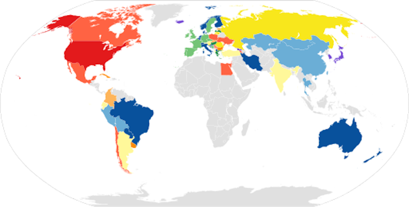 Restaurant Tipping Gratuity World Map